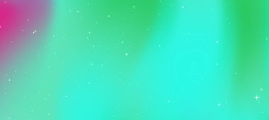 Yaratıcı projeler için ideal, dağınık yıldızlarla yeşil ve pembe renklerin karışımından oluşan canlı soyut bir arkaplan