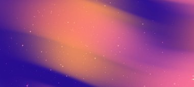 Mor, pembe ve yıldızlı turuncu kıvrımlı parlak ve soyut arkaplan