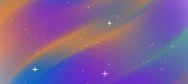 Girdap renkleri ve parıldayan yıldızlarla dolu canlı soyut arkaplan, dijital tasarım projeleri için ideal