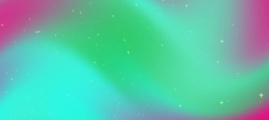 Yeşil, pembe ve mavi kıvrımlı renklerle dolu canlı soyut bir arkaplan rüya gibi bir atmosferi çağrıştırıyor.