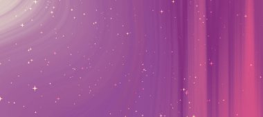 Parlak yıldızlı parlak pembe ve mor renkli kıvrımlı parlak ve soyut bir arka plan.