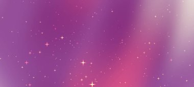 Dijital tasarımlar için ideal mor ve parlak yıldızların karışımından oluşan canlı bir kozmik arkaplan