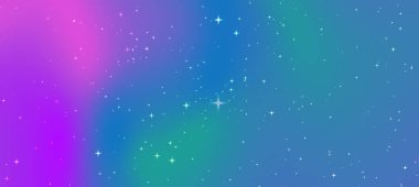 Girdap renkleri ve ışıldayan yıldızlarla dolu canlı bir kozmik arkaplan, dijital tasarımlar için ideal.