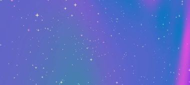 Dağılmış yıldızlı mor ve mavi renklerin bir gradyanı içeren soyut kozmik arkaplan