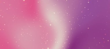 Pembe ve mor renkli, parlak yıldızlı, dijital tasarım için ideal soyut kozmik arkaplan