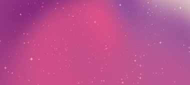 Pembe ve mor renkli soyut kozmik arkaplan, dağınık yıldızlar rüya gibi bir atmosfer yaratıyor.