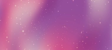 Yumuşak pembe ve mor renkleri olan soyut kozmik arka plan, dağınık yıldızlar, dijital sanat için mükemmel.
