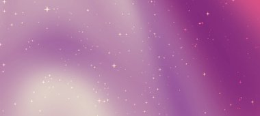 Pembe ve mor kıvrımlı, soyut kozmik arkaplan, dağınık yıldızlar rüya gibi bir atmosfer yaratıyor.