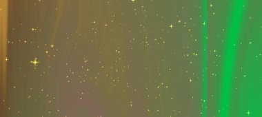 Parlak renklere ve parıldayan yıldızlara sahip soyut kozmik manzara, arka planlar için ideal.