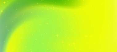 Parlak yeşil ve sarı renklere sahip soyut eğimli arkaplan, parlak elementler içerir.