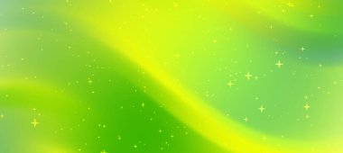 Soyut yeşil ve sarı eğimli parlak yıldızlı rüya gibi bir atmosfer yaratıyor.