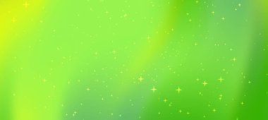 Yumuşak eğimli soyut yeşil arkaplan ve parıldayan yıldızlar, dijital tasarım için uygun