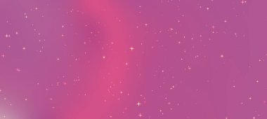 Parlayan yıldızlarla dolu rüya gibi pembe kozmik arka plan, yaratıcı projeler ve tasarımlar için mükemmel.