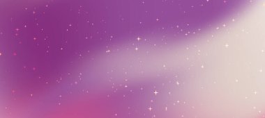 Kıvrımlı pembe ve mor renkleri, dağınık yıldızları ve rüya gibi bir atmosferi olan canlı bir kozmik arka plan.