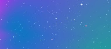 Parıldayan yıldızlarla dolu canlı bir kozmik arkaplan ve yaratıcı projeler için renk değişimi