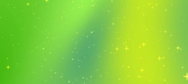 Parlak yeşil ve sarı soyut arkaplan, yıldızımsı kıvılcımlar, tasarım kullanımı için ideal.
