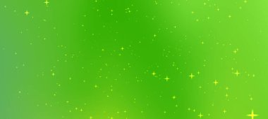Parlak yıldızlı canlı yeşil arka plan, festival tasarımları ve doğa temaları için ideal