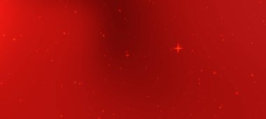 Dağılmış yıldızlarla dolu canlı kırmızı bir zemin, kutlamalar için şenlikli bir atmosfer yaratıyor.