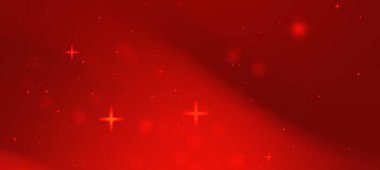 Parlak yıldızlı canlı kırmızı arka plan, kutlamalar için şenlikli bir atmosfer yaratıyor.