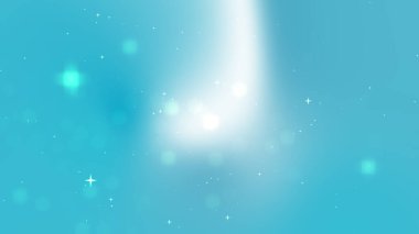 Soyut mavi arkaplan yumuşak parlak ışıklar ve bokeh efektleriyle, rüya gibi bir atmosfer yaratıyor.