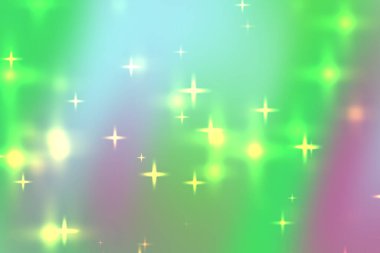 Parlak ışıklarla soyut renkli arka plan rüya gibi bir atmosfer yaratıyor.