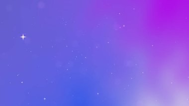 Canlı mor ve mavi renkleri, dağınık yıldızları ve yumuşak bokeh efektleriyle soyut kozmik arkaplan