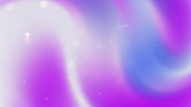Soyut gradyan arkaplan yumuşak mor ve mavi renkleri ışıltılı bokeh efektleriyle harmanlıyor