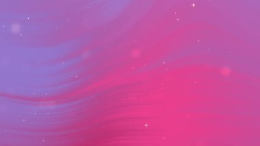 Pembe ve mor tonlarda dalgaların aktığı soyut gradyan arkaplan rüya gibi bir atmosfer yaratıyor.