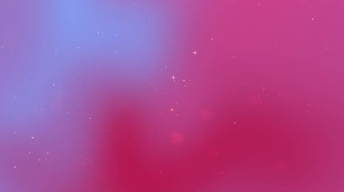 Yumuşak pembe ve mavi tonlara sahip soyut eğimli arkaplan, dağınık ışık noktaları ve bokeh efektleriyle