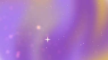 Soyut mor ve altın arkaplan yumuşak bokeh ışıkları rüya gibi bir atmosfer yaratıyor.