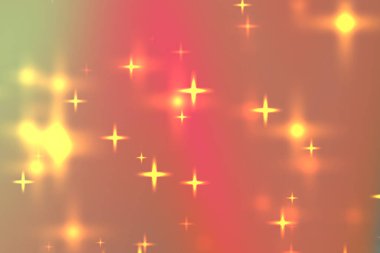 Sıcak renklerde parlayan ışıklarla soyut ışıldayan arka plan, neşeli bir atmosfer yaratıyor.