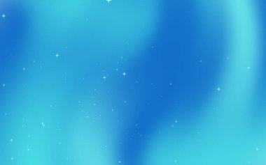 Yumuşak eğimlere ve dağınık yıldızlara sahip canlı mavi soyut arka plan, dijital sanat için mükemmel.