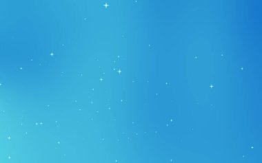 Dağılmış yıldızlarla dolu canlı mavi eğimli arkaplan, dijital tasarımlar ve duvar kağıtları için ideal