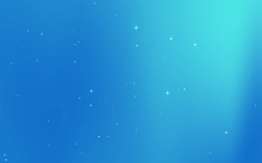Yumuşak mavi renkleri ve dağınık parıldayan yıldızlarla donatılmış, dijital tasarımlar için ideal bir arka plan.