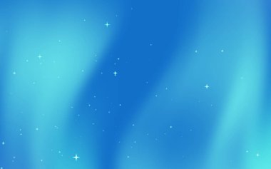 Yumuşak eğimli ve dağınık yıldızlı soyut mavi arkaplan, dijital tasarım ve duvar kağıtları için ideal