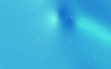 Dağılmış yıldızların oluşturduğu soyut mavi eğimli arkaplan, sakin ve rüya gibi bir atmosfer yaratıyor.