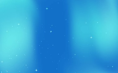 Dağılmış yıldızlarla soyut mavi eğimli arkaplan tasarım kullanımı için sakin bir atmosfer yaratıyor