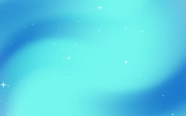 Girdap desenleri ve parıldayan yıldızlarla soyut mavi-yeşil arkaplan, dijital tasarımlar için ideal