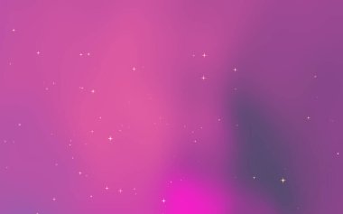 Pembe ve mor renklerin ve dağınık yıldızların karışımından oluşan soyut kozmik arkaplan