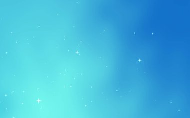 Yaratıcı projeler için yumuşak mavi eğimli soyut kozmik arkaplan ve dağınık yıldızlar