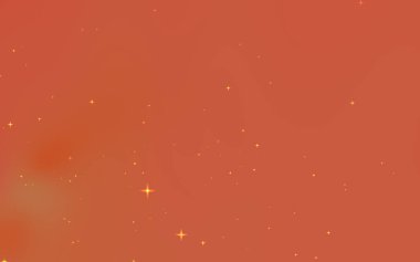 Yumuşak turuncu renklere ve dağınık yıldızlara sahip soyut kozmik arkaplan, dijital sanat projeleri için ideal