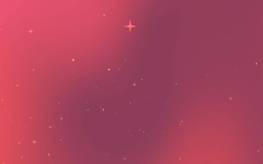 Yumuşak pembe ve mor renkleri olan soyut kozmik zemin dağınık yıldızlar rüya gibi bir atmosfer yaratıyor.