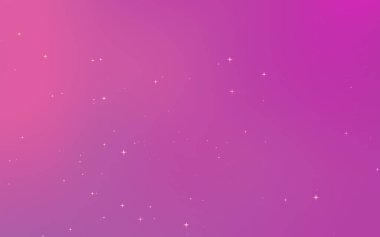 Yumuşak pembe ve mor renkli parlak yıldızımsı elementlere sahip soyut gradyan arkaplan