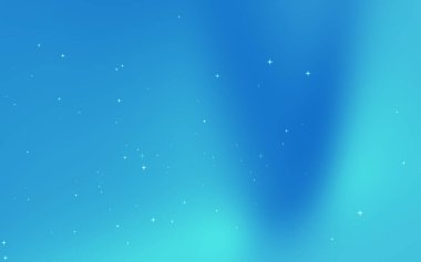 Yumuşak mavi tonlara ve dağınık yıldızlara sahip soyut gradyan arkaplan, dijital tasarım kullanımı için ideal