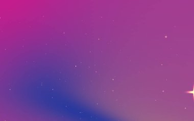 Dijital tasarım için ideal, parlak pembe ve mavi renk şeması içinde yıldızların olduğu soyut bir gradyan arkaplan