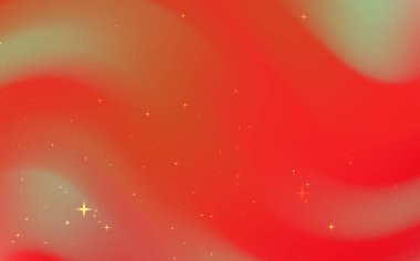 Parlak yıldızlı, kırmızı ve yeşil renkli soyut girdaplar rüya gibi bir atmosfer yaratıyor.