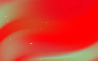 Kıvrımlı yıldızlı, kırmızı ve yeşil renkli soyut girdaplar, şenlikli tasarımlar için ideal.
