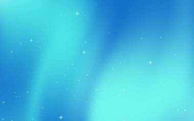 Gökyüzü masmavi ve yeşil. Borealis ışıkları yıldızlı bir gecede dans ediyor.