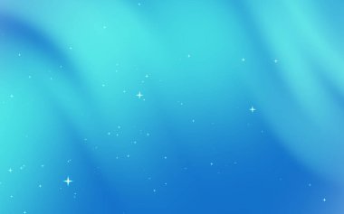 Mavi ve turkuaz soyut arka plan yumuşak dalgalar ve dağınık yıldızlar, dijital tasarımlar için idealdir