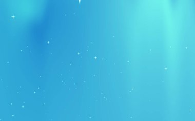 Huzurlu mavi aurora gökyüzü parıldayan yıldızlar ve sakin bir atmosferde yumuşak ışık eğimleriyle